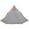 5 személyes szürke vízálló tipi kempingsátor