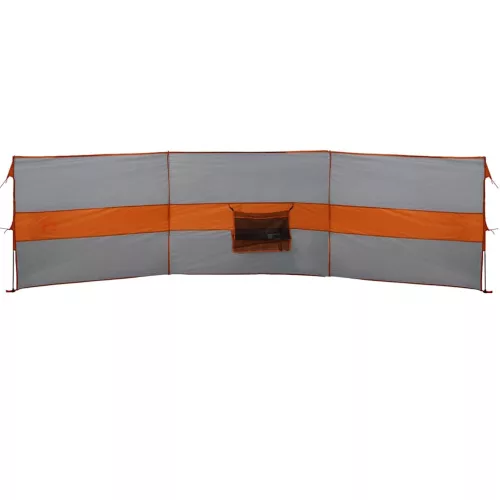 Szürke és narancs vízálló szélfogó kempingponyva 490x123 cm