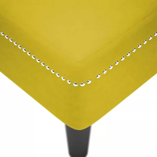 Sárga bársony dívány párnával és jobb kartámasszal