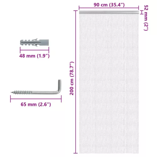 Alumínium láncos ajtószúnyogháló 90 x 200 cm