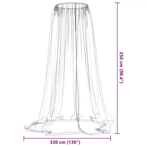 Fekete szúnyogháló esernyőhöz 220 hálós Φ330x250 cm