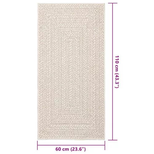 ZIZUR krém juta hatású beltéri és kültéri szőnyeg 60x110cm