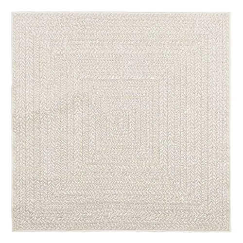 ZIZUR krém juta hatású beltéri és kültéri szőnyeg 120x120 cm