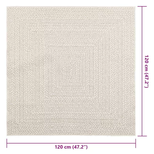 ZIZUR krém juta hatású beltéri és kültéri szőnyeg 120x120 cm