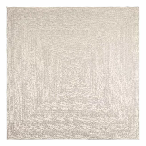 ZIZUR krém juta hatású beltéri és kültéri szőnyeg 240x240 cm