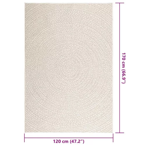 ZIZUR krém juta hatású beltéri és kültéri szőnyeg 120x170 cm