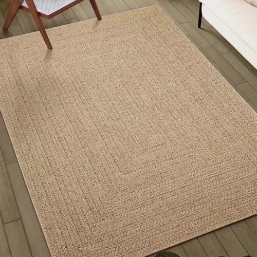 ZIZUR bézs juta hatású beltéri és kültéri szőnyeg 60 x 110 cm