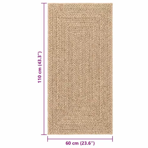 ZIZUR bézs juta hatású beltéri és kültéri szőnyeg 60 x 110 cm