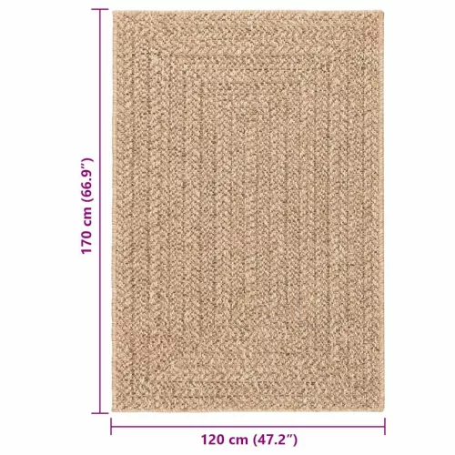 ZIZUR bézs juta hatású beltéri és kültéri szőnyeg 100 x 200 cm