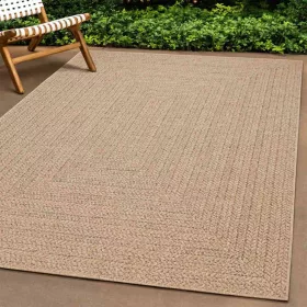   ZIZUR bézs juta hatású beltéri és kültéri szőnyeg 240 x 240 cm