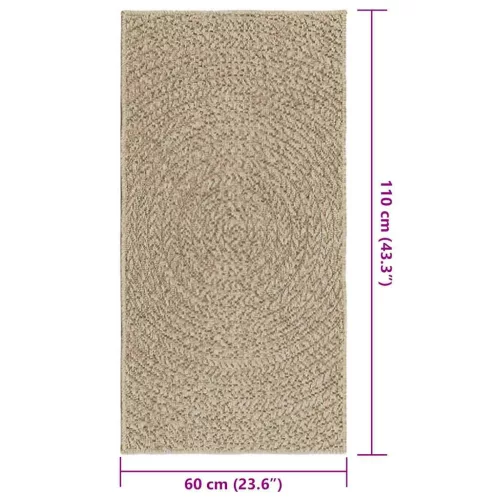 ZIZUR bézs juta hatású beltéri és kültéri szőnyeg 60 x 110 cm