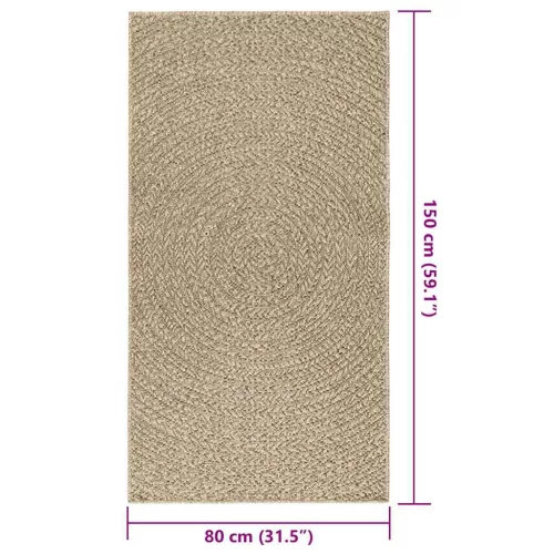 ZIZUR bézs juta hatású beltéri és kültéri szőnyeg 80 x 150 cm