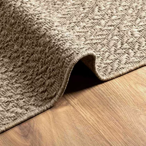 ZIZUR bézs juta hatású beltéri és kültéri szőnyeg 120 x 120 cm