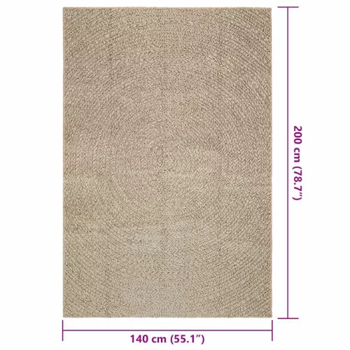 ZIZUR bézs juta hatású beltéri és kültéri szőnyeg 140 x 200 cm