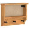 SANDNES tömör fenyőfa falra szerelt kabátállvány 45x12x35 cm