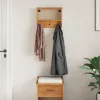 SANDNES tömör fenyőfa falra szerelt kabátállvány 45x12x35 cm