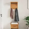 SANDNES tömör fenyőfa falra szerelt kabátállvány 43x30x42 cm
