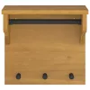 SANDNES tömör fenyőfa falra szerelt kabátállvány 43x30x42 cm