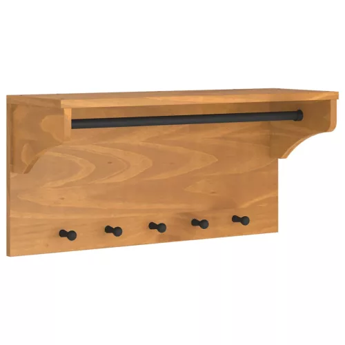 SANDNES tömör fenyőfa falra szerelt kabátállvány 87x30x42 cm