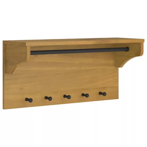 SANDNES tömör fenyőfa falra szerelt kabátállvány 87x30x42 cm