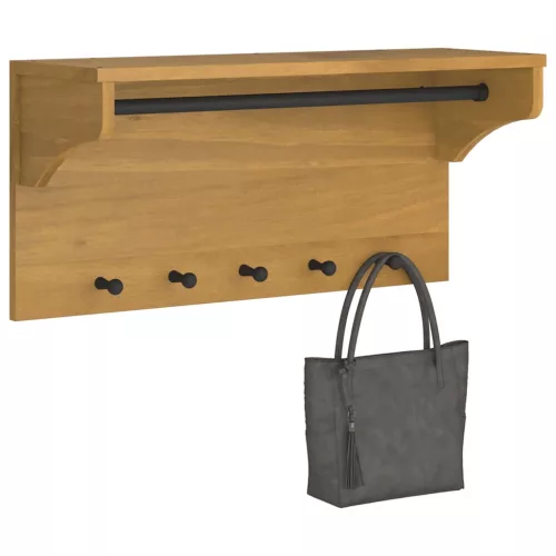 SANDNES tömör fenyőfa falra szerelt kabátállvány 87x30x42 cm