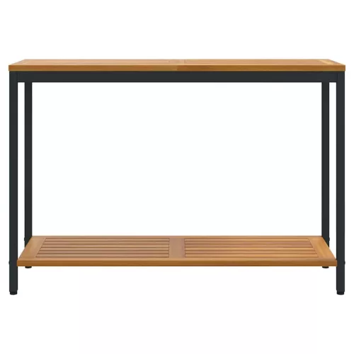 Kültéri Asztal tárolóval Természetes és fekete 110 x 35 x 75 cm