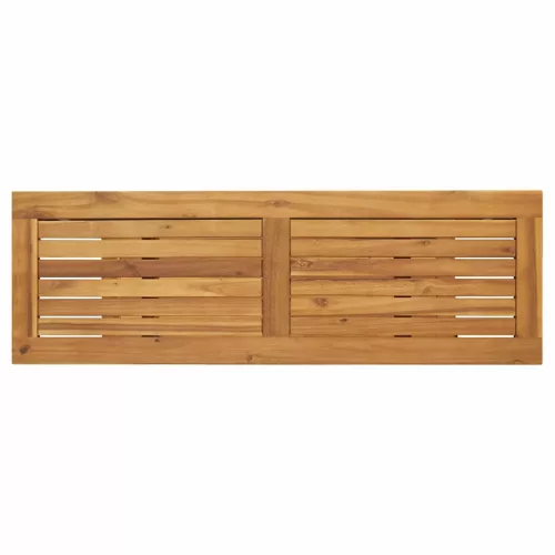 Kültéri Asztal tárolóval Természetes és Szürke 110 x 35 x 75 cm