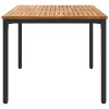 Kültéri asztalok Természetes és fekete 150 x 90 x 75 cm