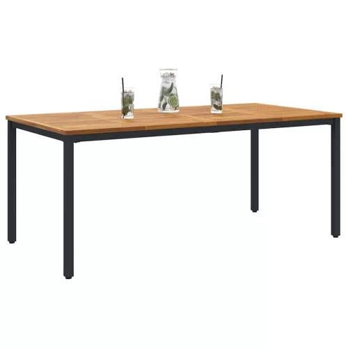 Kültéri asztalok Természetes és fekete 180 x 90 x 75 cm
