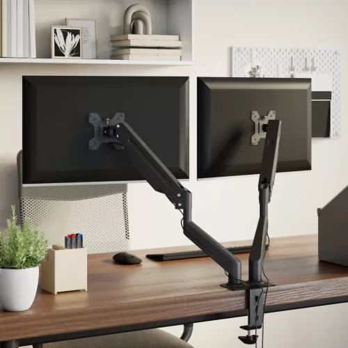 Kétkaros monitorállvány max 27" képernyőhöz os gázrugó 20kg