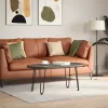 4 db fekete, tömör acél hajtűláb dohányzóasztalhoz 42 cm