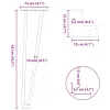 4 db fekete, tömör acél hajtűláb dohányzóasztalhoz 42 cm