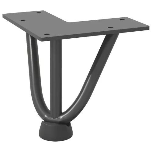 4 db antracitszürke, tömör acél hajtűláb dohányzóasztalhoz 10 cm