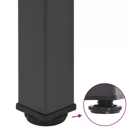 4 db antracitszürke acél dohányzóasztal láb 30-32 cm