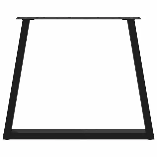 2 db fekete, V-alakú acél étkezőasztal láb 80 x (72-73,3) cm