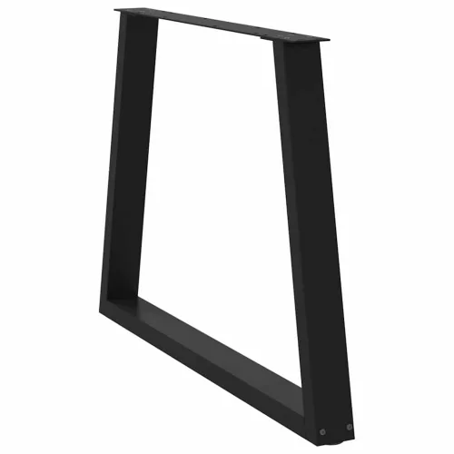 2 db V-alakú étkezőasztal láb fekete 100 x (72-73,3) cm acél étkezőasztal láb