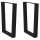2 db fekete, V-alakú acél étkezőasztal láb 70 x (72-73,3) cm