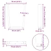 2 db fekete, V-alakú acél étkezőasztal láb 70 x (72-73,3) cm