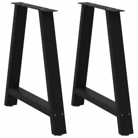   2 db A-alakú étkezőasztal láb fekete 70 x (72-73) cm acél étkezőasztal láb