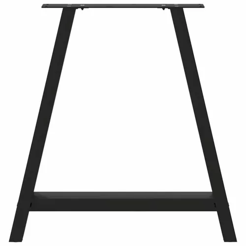 2 db A-alakú étkezőasztal láb fekete 70 x (72-73) cm acél étkezőasztal láb
