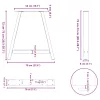 2 db A-alakú étkezőasztal láb fekete 70 x (72-73) cm acél étkezőasztal láb