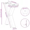 2 db fekete, X alakú acél dohányzóasztal láb 37 x (30-31) cm