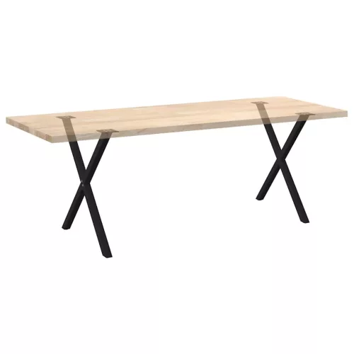 2 db X alakú étkezőasztal láb fekete, 70 x (72-73) cm acél