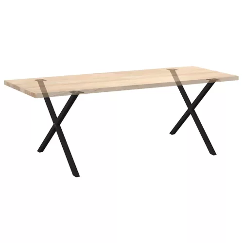 2 db X alakú étkezőasztal láb fekete, 90 x (72-73) cm acél