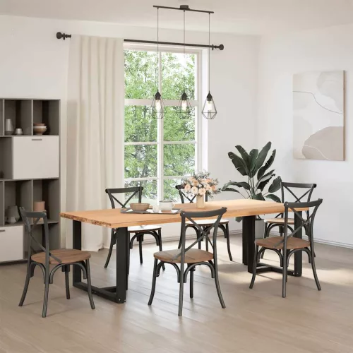 2 db fekete, T-alakú étkezőasztal láb 90x35x(72-73) cm acél étkezőasztal