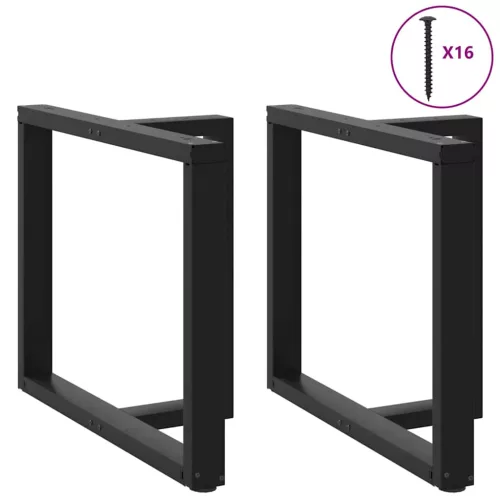 2 db fekete, T-alakú étkezőasztal láb 90x35x(72-73) cm acél étkezőasztal