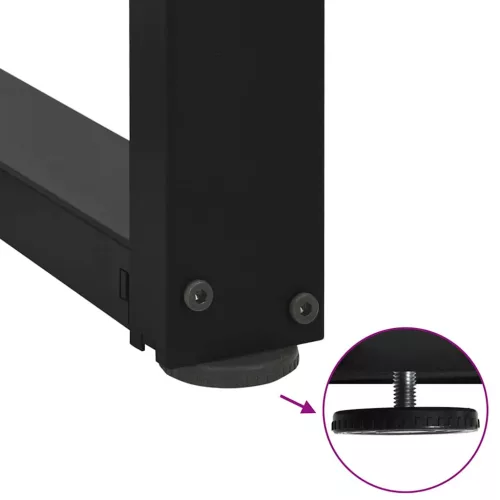 2 db fekete, T-alakú étkezőasztal láb 90x35x(72-73) cm acél étkezőasztal