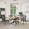 Antracit színű, pók alakú étkezőasztalláb acélból 150x78x(72-73) cm