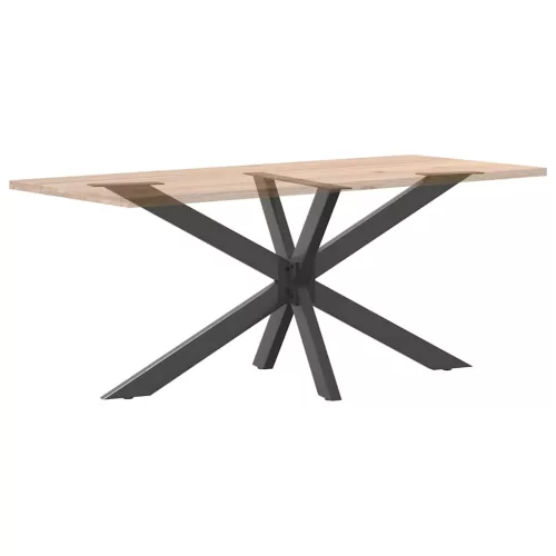 Antracit színű, pók alakú étkezőasztalláb acélból 150x78x(72-73) cm