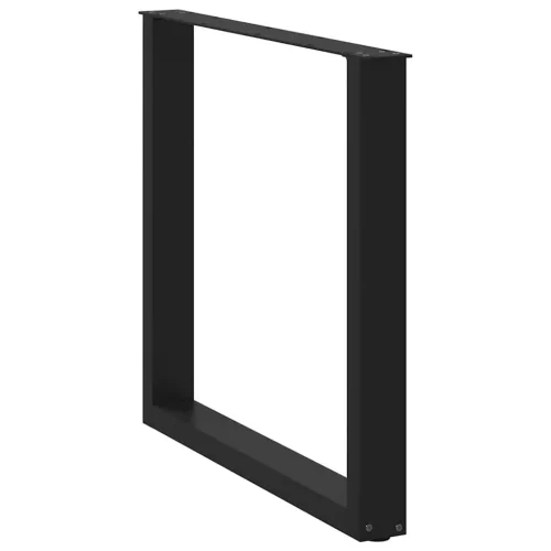 2 db U alakú étkezőasztal láb fekete 80 x (72-73) cm acél étkezőasztal láb